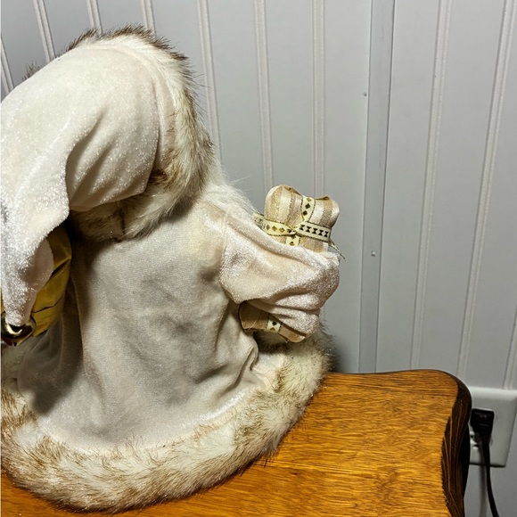 STUNNING Old World Ivory & Gold Collector’s Santa Claus Figurine - 18”